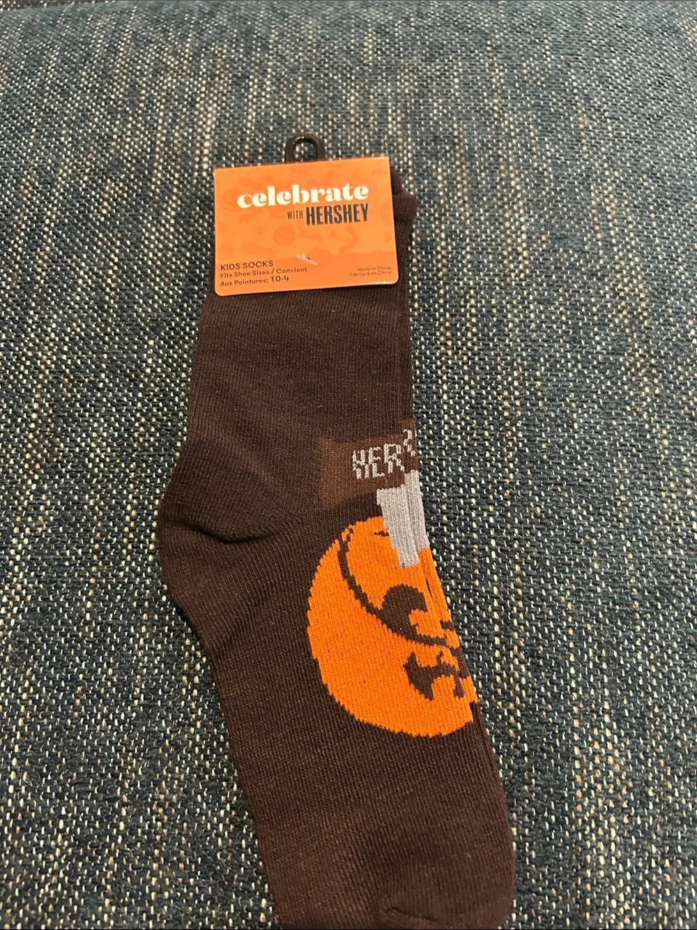 Hershey Kids Brown & Orange Halloween Crew Socks